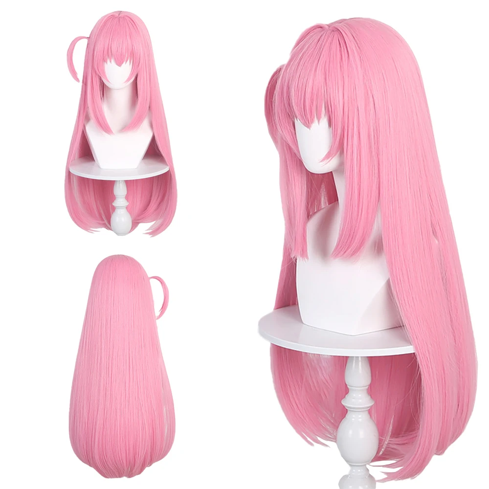 أنيمي Gotoh Hitori تأثيري الشعر الاصطناعية 32 بوصة الوردي طويل مستقيم الشعر مرحلة الأداء اليومي حفلة عالية الجودة شعر مستعار للمرأة