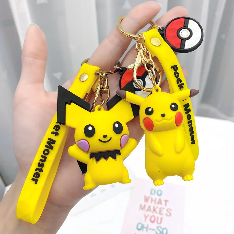 

Cute Silicone Keychain Cartoon Doll Car Keychain Bag Pendant Couple Pendant For Girlfriend's Birthday Gift