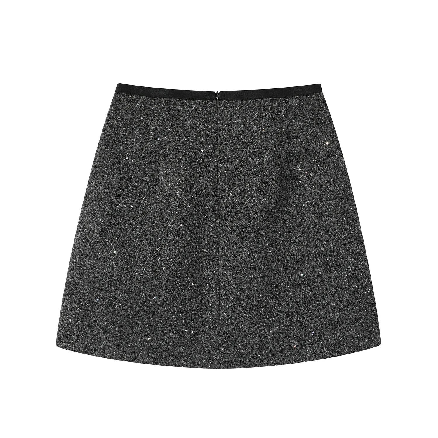 Jesienno-zimowe spódnice damskie z wysokim stanem, w stylu vintage, wełniane, o kroju litery A, z zakładką, nowość 2025, luźne, codzienne, z zamkiem błyskawicznym z tyłu, seksowne mini spódniczki damskie.