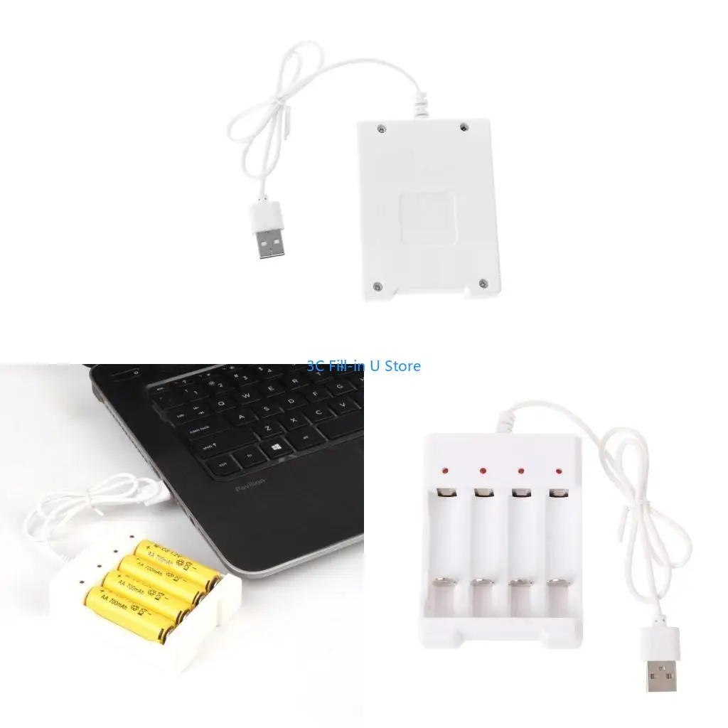 G8TA Rechargeable Battery USB Output 4 Slots Fast Charging Short Circuit for Protection Suitable for AAA/AA Battery T
