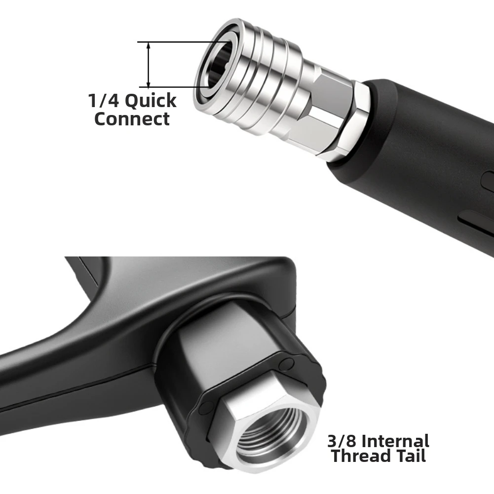 Adjustable Water Jet Quick Connect Sprayer 10 Meter Range Metal Alloy Construction Stainless Steel Core For Car Washing