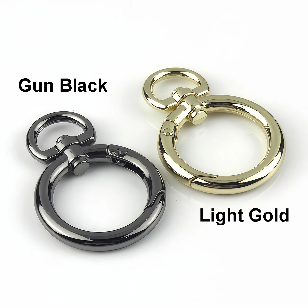 2-5 Stück Runde Karabinerhaken Drehverschluss O-Ringe Schnallen Clips Auslöser Schlüsselanhänger für Taschen Geldbörsen Schlüsselanhänger DIY-Zubehör – Detail 3