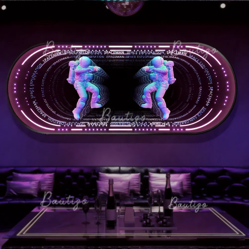 Personalizzato 3D Infinity Mirror Sign Business Channel Letters Decorazione da parete personalizzata per interni per bar e salone