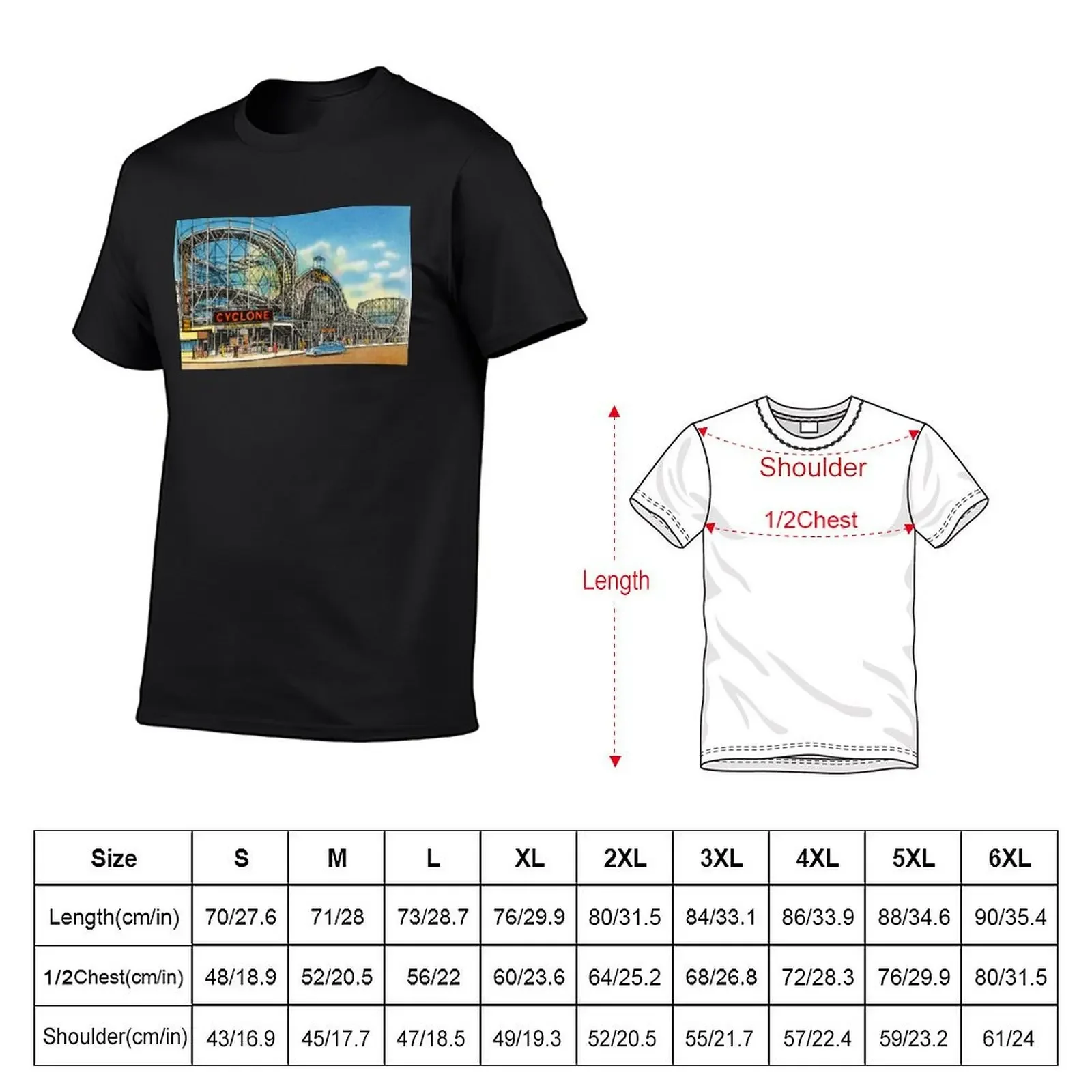 Coney Island Cyclone Rollercoaster T-Shirt korean fashion custom shirt anime mens graphic t-shirts funny