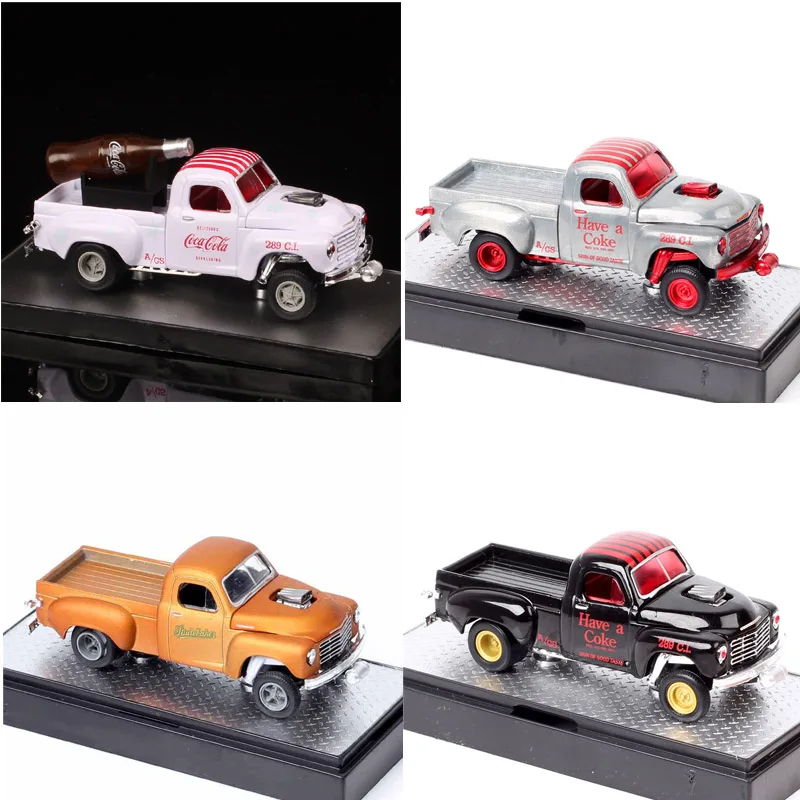 M2 1/64 Scale Classic 1950 Studebaker 2R Truck Diecast Car Model Vehicle Toy Coke Details Miniatures