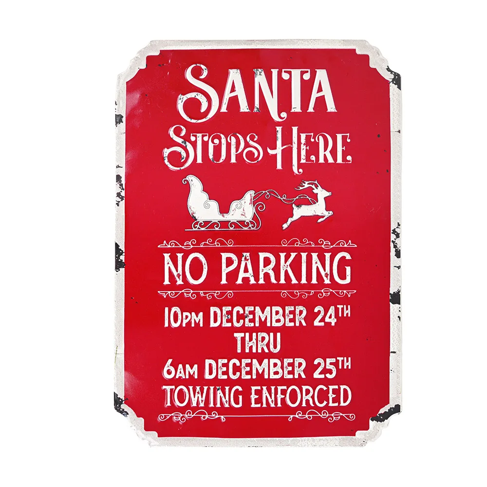 New Year Gift Merry Christmas Metal Wall Decor Hanging Sign Novelty Ornaments Living Room 2023 Christmas Decoration