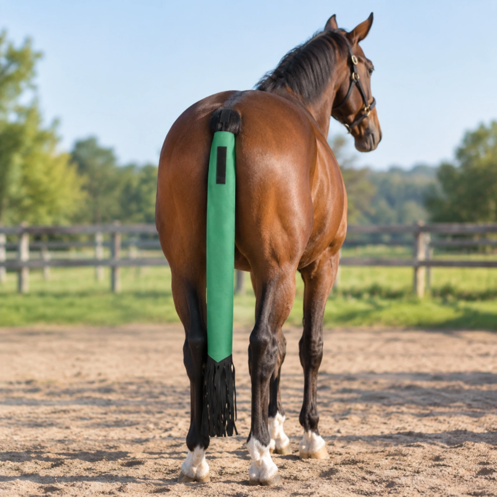 Horse Tail Safeguarding Cover Waterproof Oxford Cloth Tail Protector Universal Fit Breathable for Equestrians, Turnout