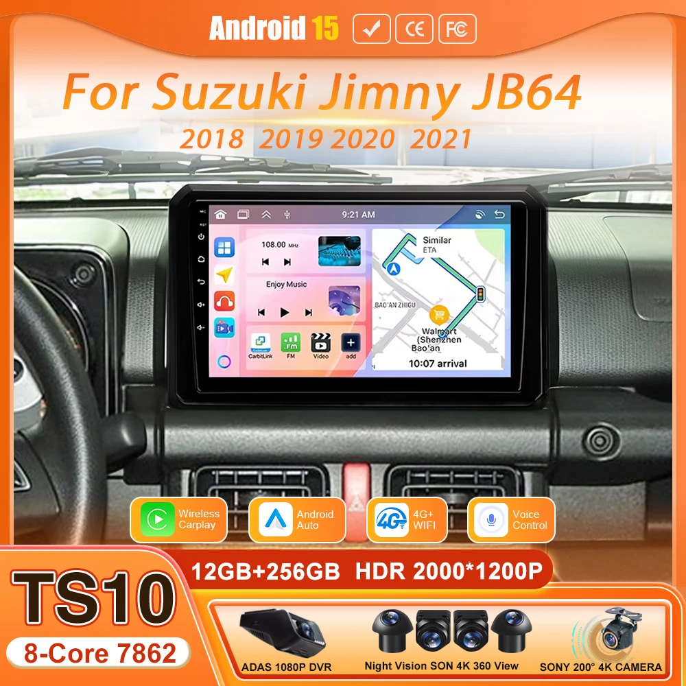 Android Auto For Suzuki Jimny JB64 2018 2019 2020 2021 Car Multimedia Radio Video Player Head Unit Navigation GPS 2din DVD Wifi