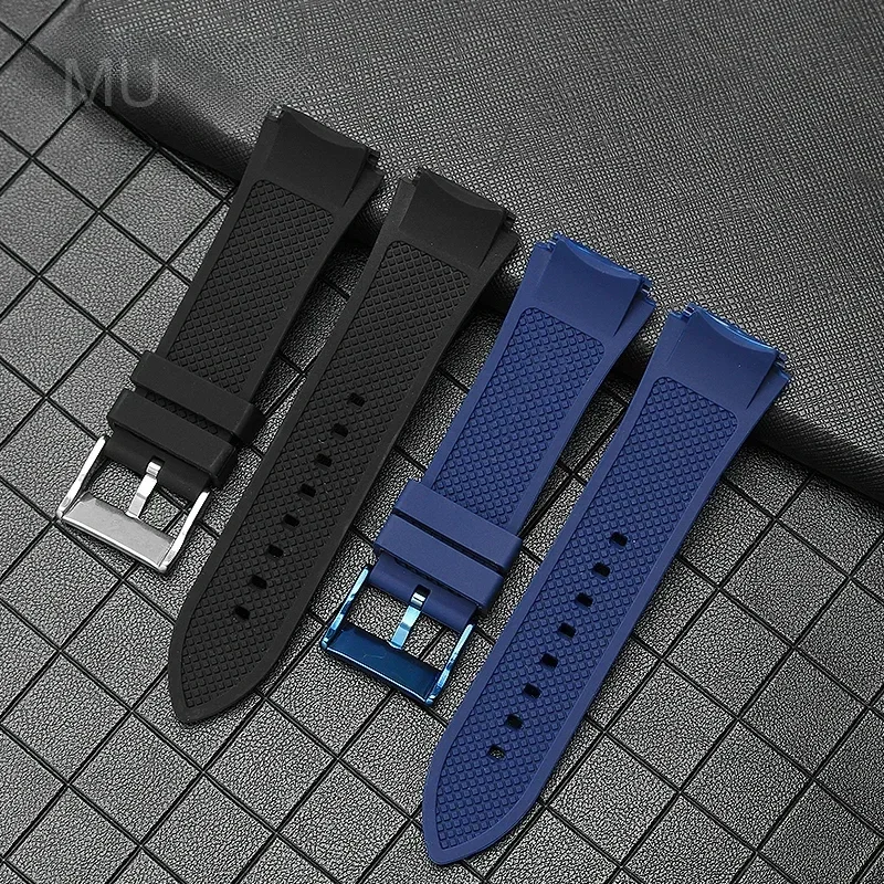 Exquisite Curved Interface Silicone Watchbands for Guess W0247g3 W0040g3 W0040g7 Series Elastic Comfortable Waterproof Strap22mm