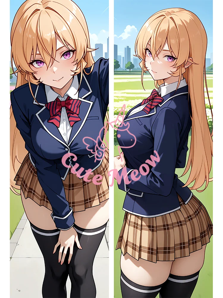 Nakiri Erina Dakimakura anime DIY girl Double-sided Print Life-size body pillows cover Adult pillowcase