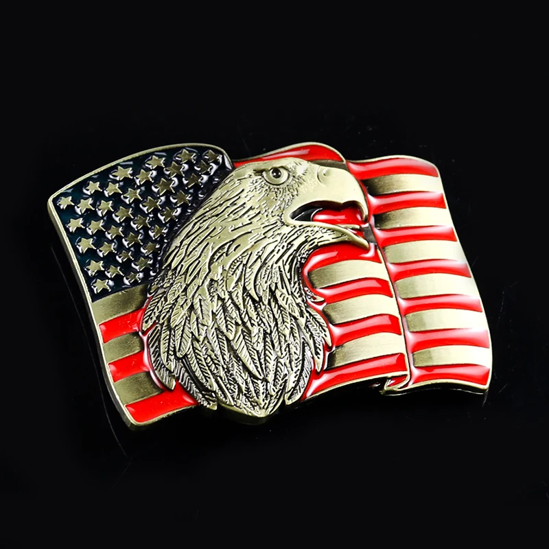 ثلاثية الأبعاد مجسمة النجوم والمشارب الولايات المتحدة العلم النسر الصقر حزام معدني مشبك قبعات رعاة البقر الغربية الشرير الجينز جزء هدايا عيد الميلاد