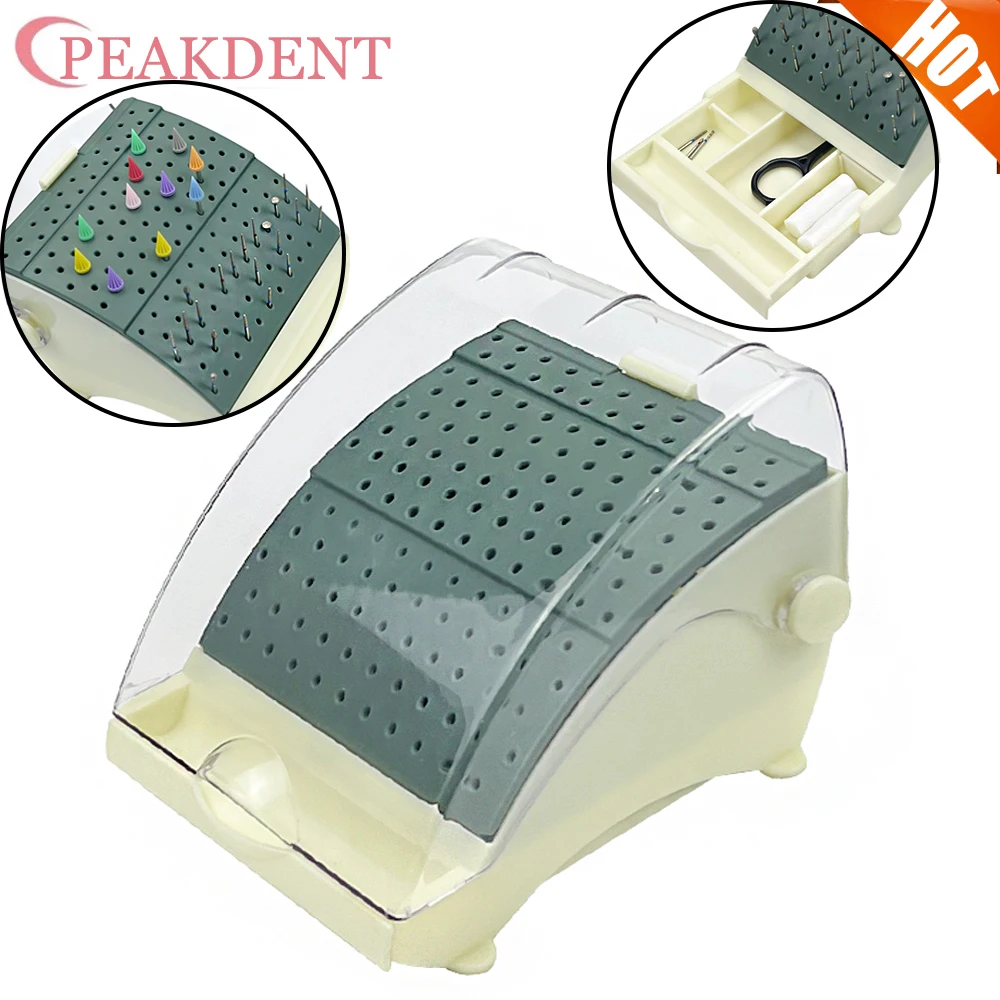 

142 Holes Dental Burs Box with Drawer Sterilizer Case for Dental Handpiece Odontologia Bur Block Holder Disinfection Box 1pcs