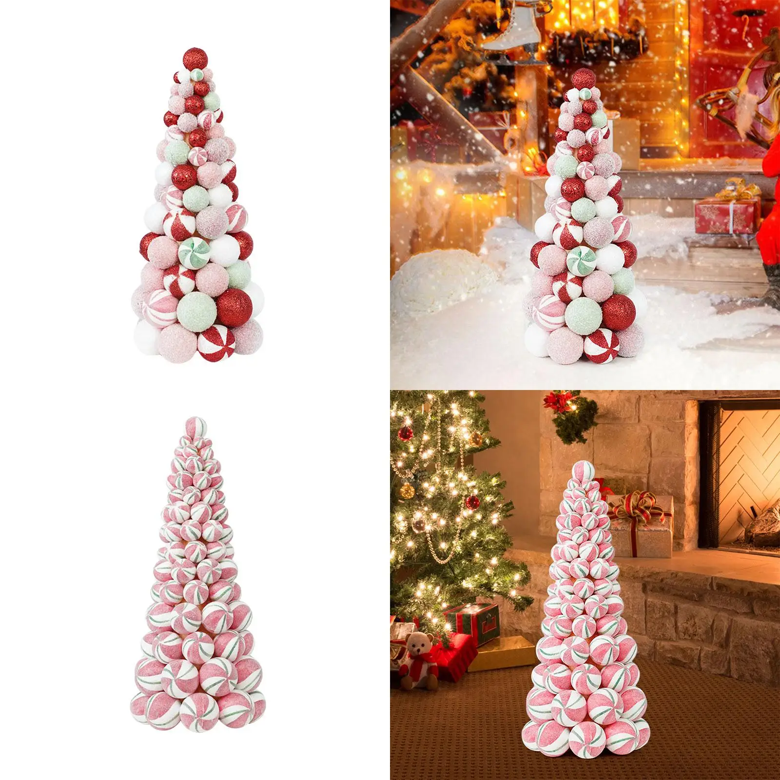 Christmas Tree Figurine Christmas Decorations Table Decor Accessories Crafts Sculpture Xmas Tree for Indoor Office Festival
