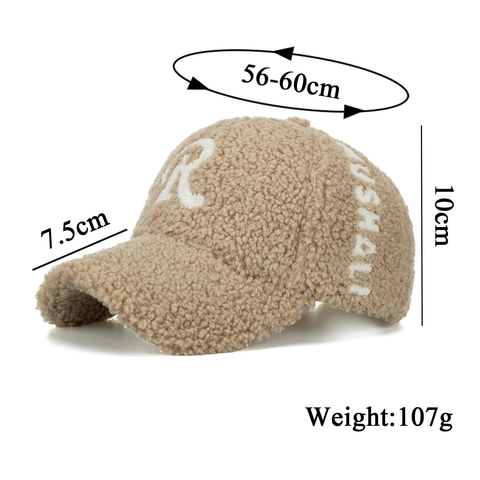 FS 2024 Lambswool Baseball Cap For Men Thick Warm Winter Hat Khaki Pink Women Hats Fashion Big Letter Plush Trucker Caps Gorras