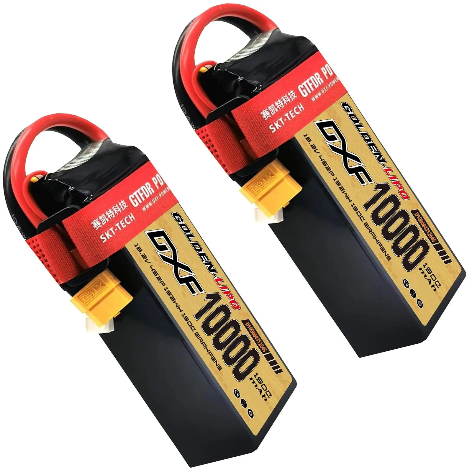 DXF 4S 리포 10000mAh 배터리 15.2V 150C XT60 플러그 하드케이스 RC 자동차 버기 트러기 오프로드 자동차 보트 트럭 비행기 UAV 레이싱용