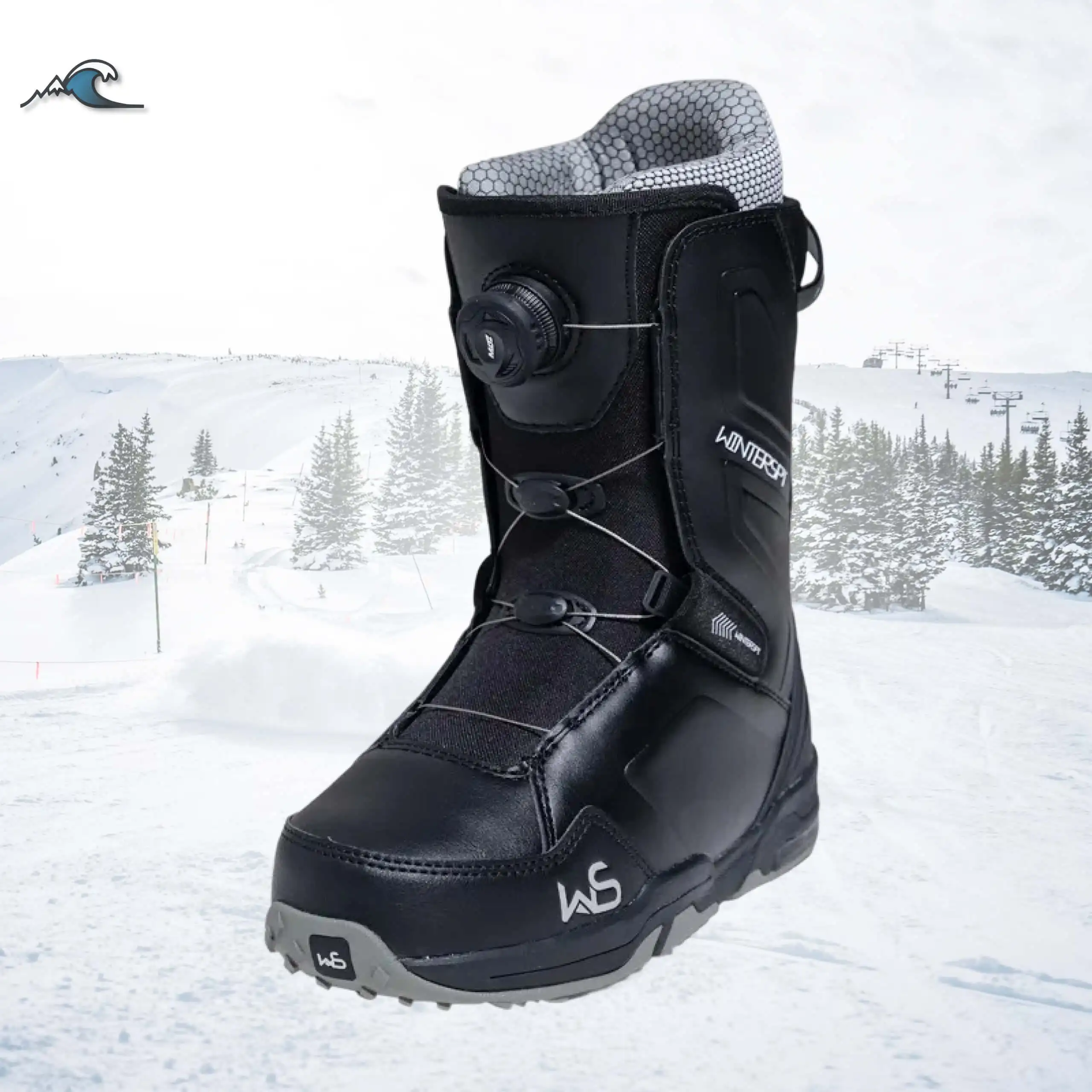 Unisex for Freestyle Waterproof PU Upper EVA Cushioning Rubber Sole All-Mountain Winter Snowboard Boots