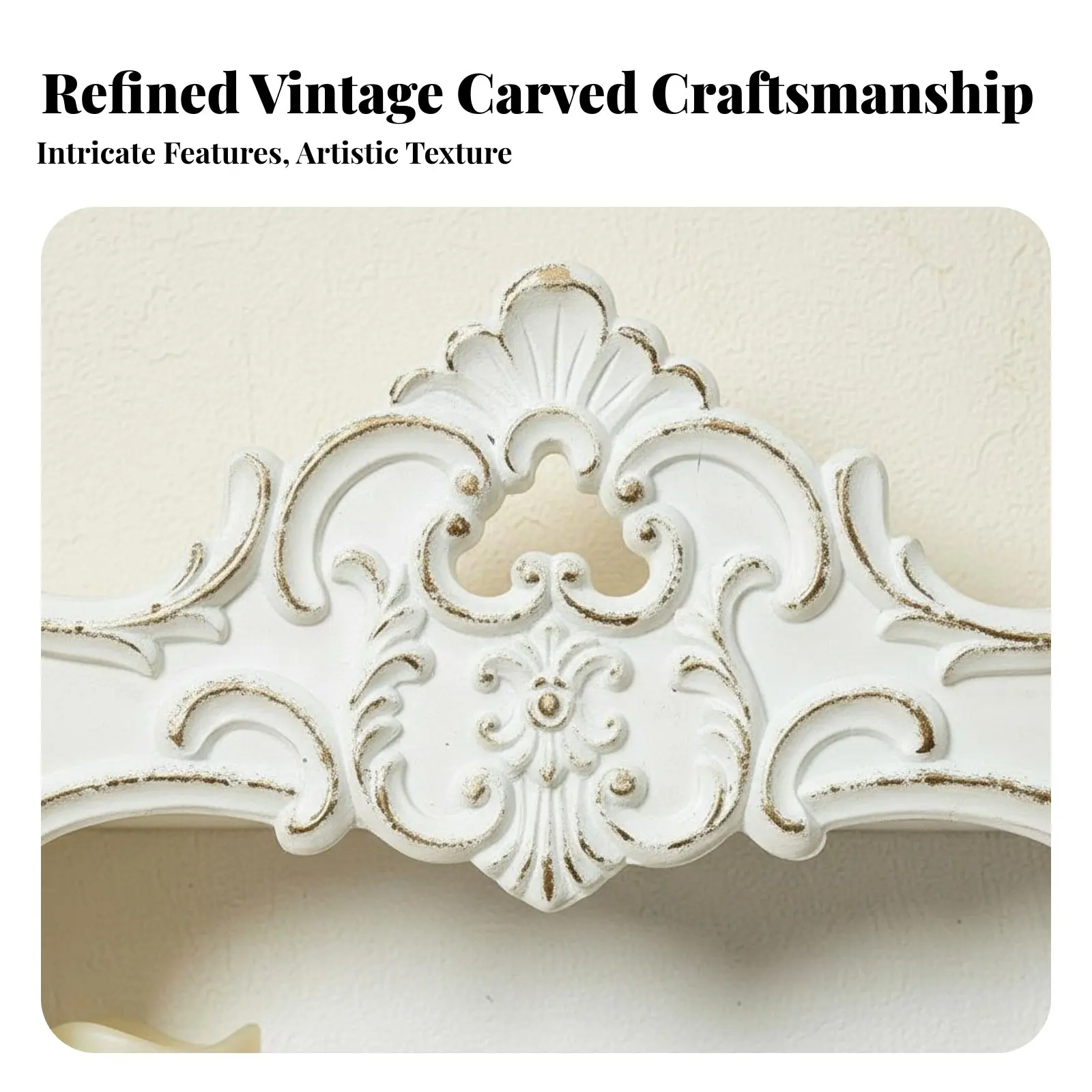 Ornate Wall Organizer European Design Floating Shelf Carved Design Multi-Functional for Interior Decorators, Bedroom, Hallway