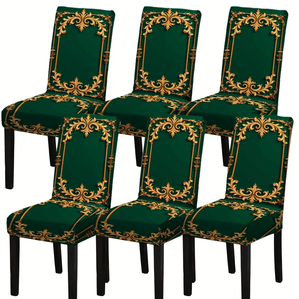 4/6pcs Elastic chair cover Gre - Home Decor Green 评论和价格