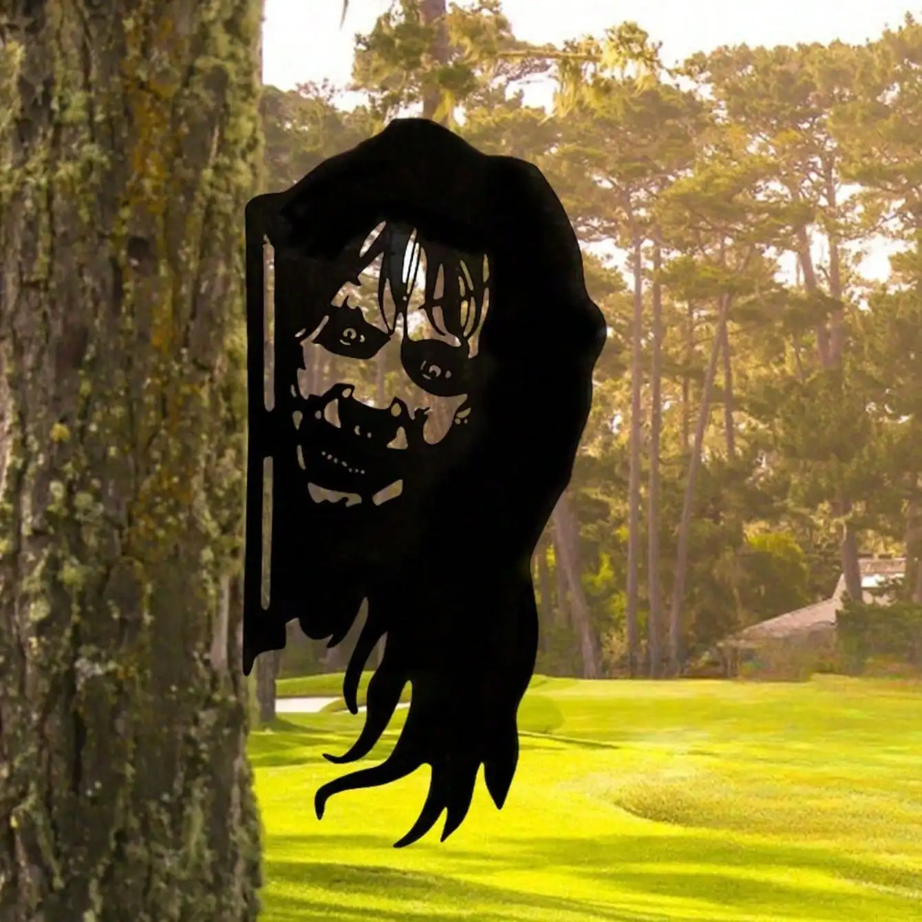 Gothic Witch Metal Wall Art - Outdoor Spooky Hanging Decor Eerie Statue For Haunted House Porch Goth Home Wall Dis