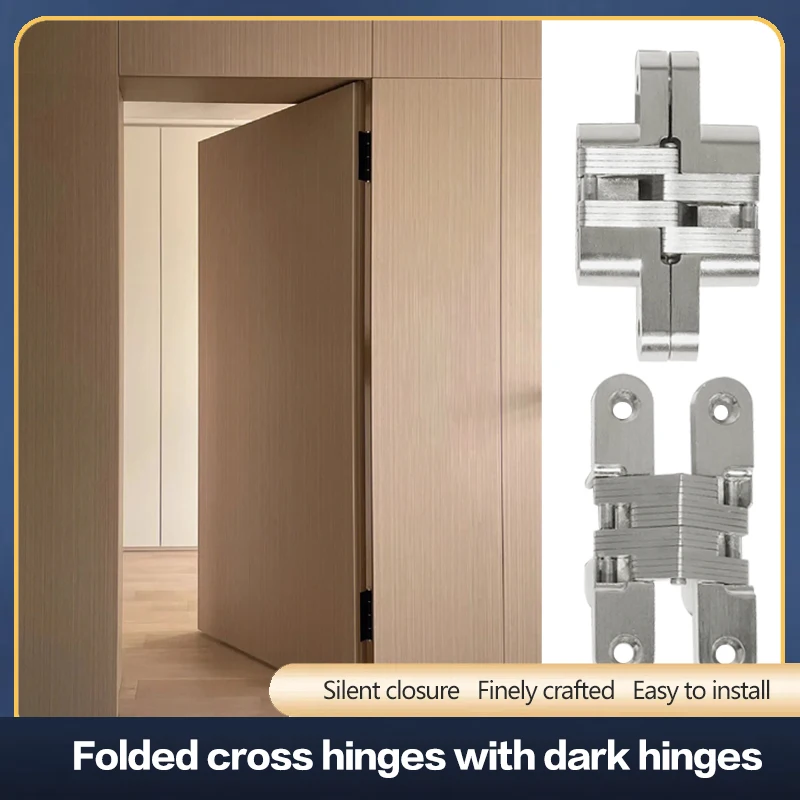 

1 PCS Cross-hinged Hidden Door External Opening Folding Hidden Wooden Door Hidden Hinge Stainless Steel Invisible Door Hinge