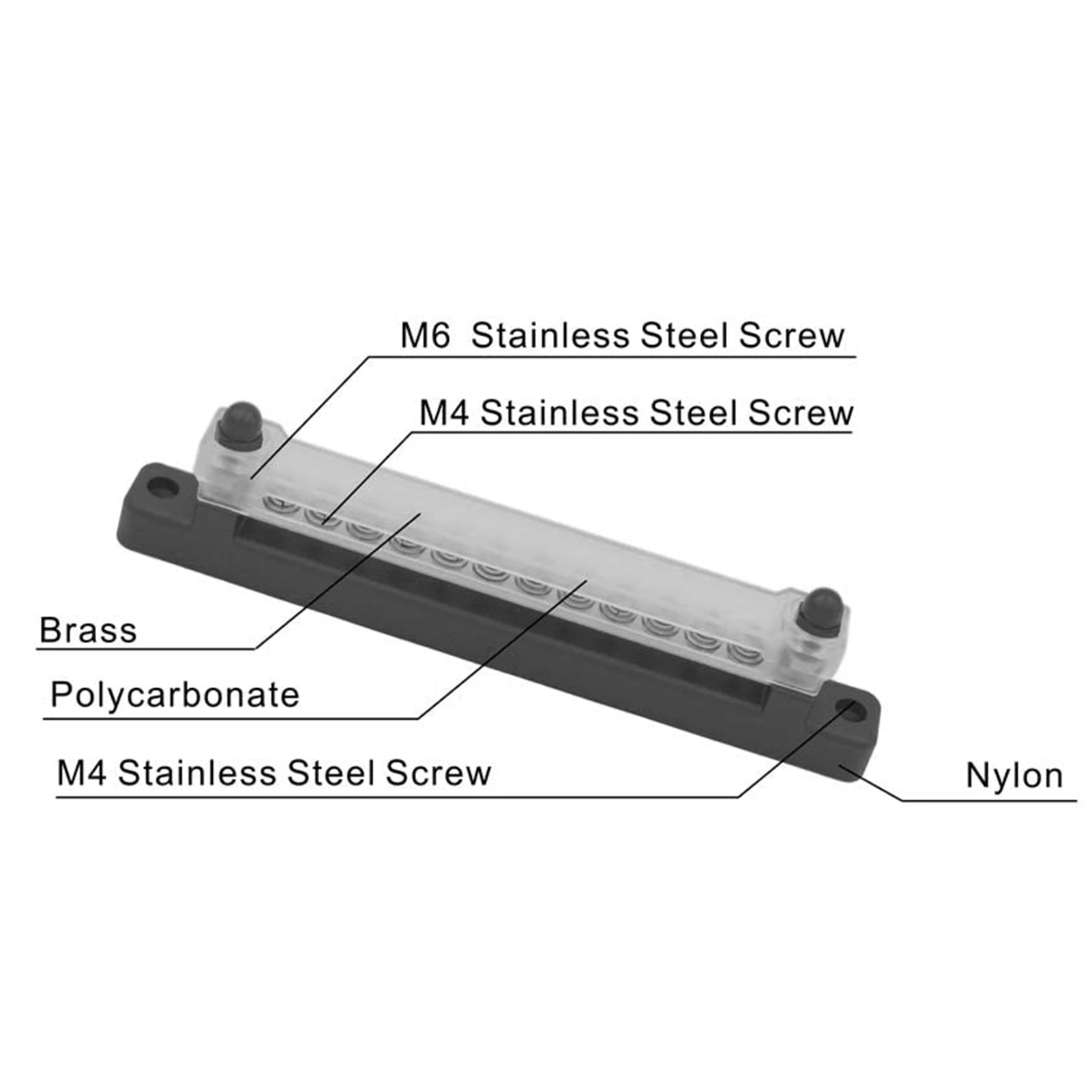 RV Terminal Block, 12 Terminal Bus Bar 150A BusBar Block with Transparent Cover for Car Boat Marine Caravan RV