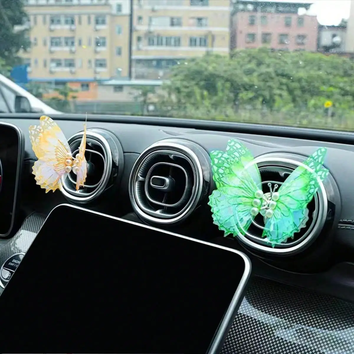 1Pc Car Ornament, Movable Butterfly Ornament, Air Vent And Center Console Car Decoration, Creative Car Interior Ornament