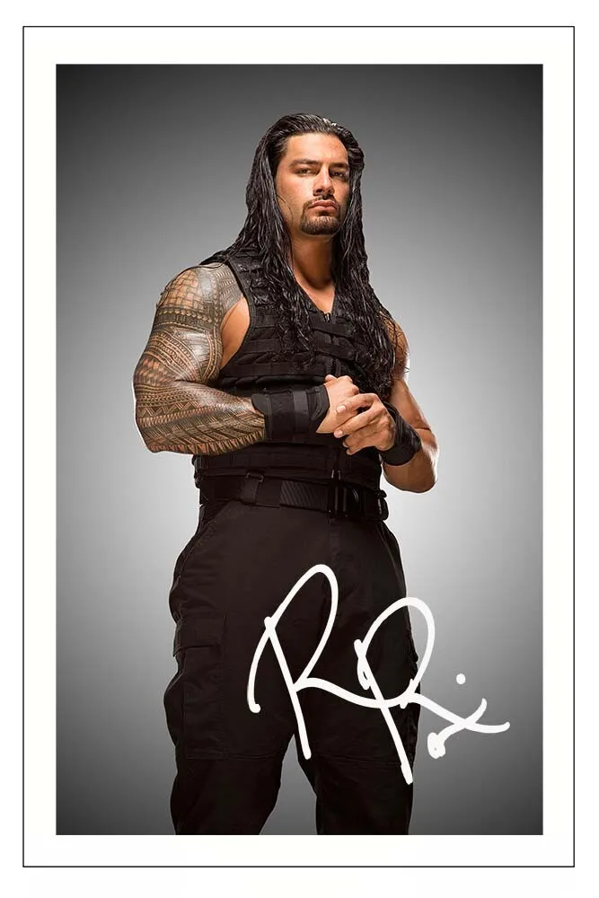 ROMAN REIGNS Signed Autograph PHOTO Fan Gift Signature Print Posters Wall Art Rome Decoration