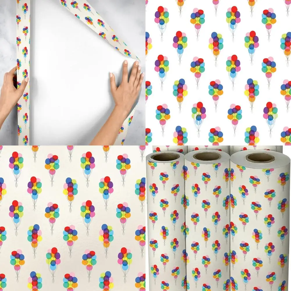 

Wholesale Gift Wrap Supplies, Everyday Wrapping Essentials, Assortment of Balloons, 208ft x 30in Paper Roll