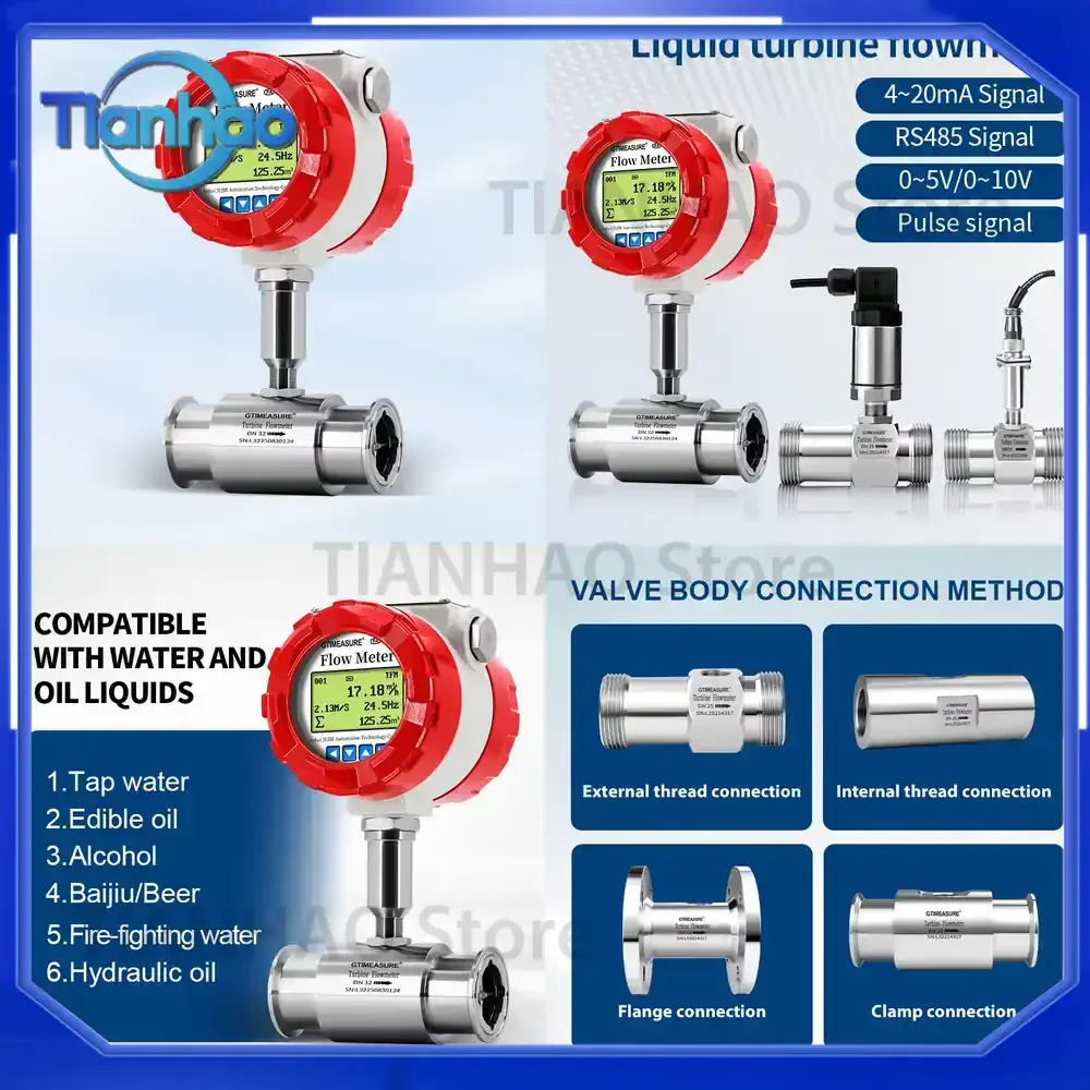 Digital Turbine Flow Meter for Food-Grade Stainless Steel OEM Water Fuel Oil Liquid Flow Measurement