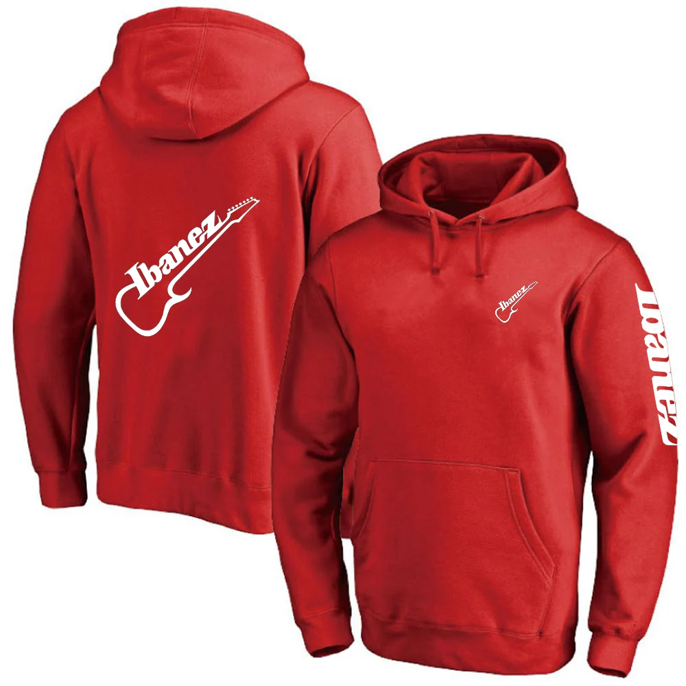 Ibanez Guitar Logo 2024 Men New Fashion Printing Solid Color Hoodies College Harajuku Comfortable Casual Pullover Sweatshirts