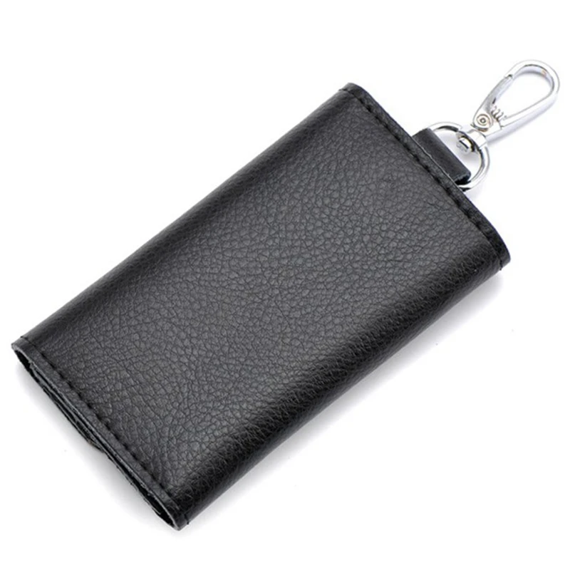 3X Keychain Men Women Key Holder Organizer Pouch Car Key Bag Wallet Housekeeper Key Case Mini Card Bag Black