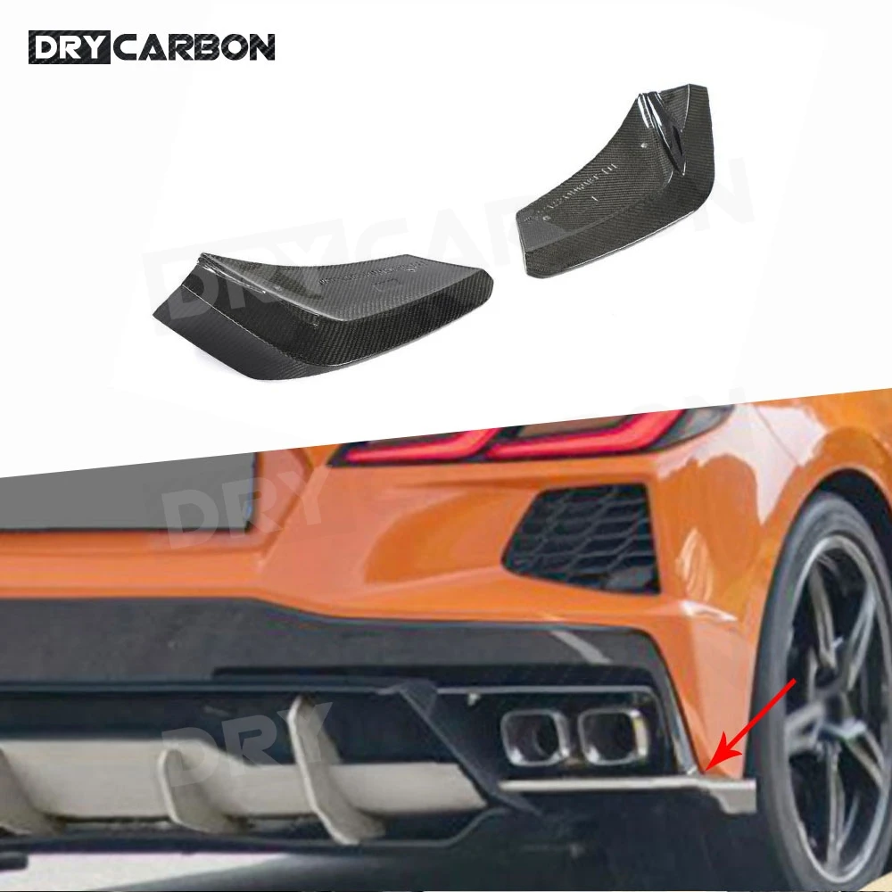 

Carbon Fiber Rear Bumper Splitters Fins for Chevrolet Corvette C8 2020-2023 Car Rear Anti-Scratch Winglets FRP