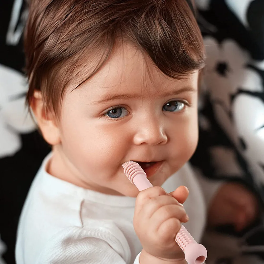 

6Pcs Baby Teether Tubes Soft Chewable Straws for Teething Discomfort Relief Oral Motor Skill Improvement Infant Gift