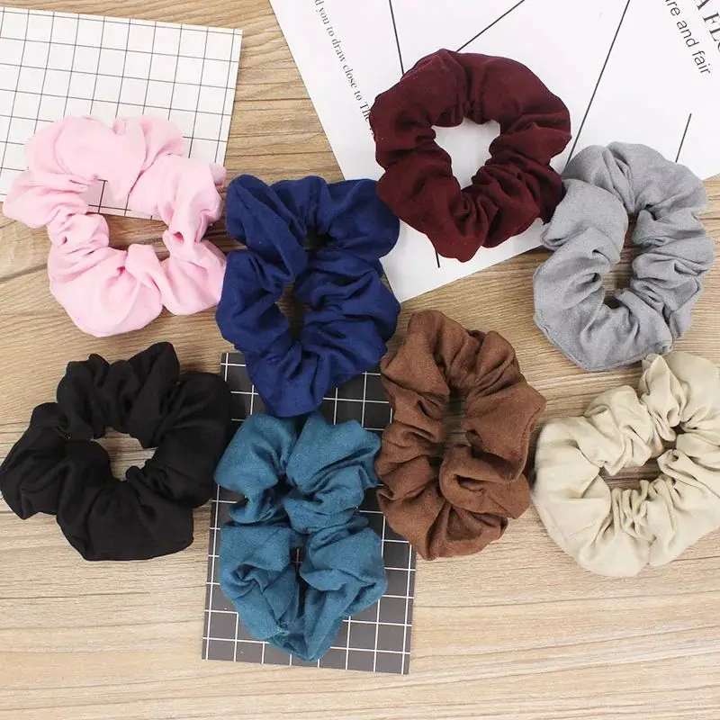 Solid Girl Hair Accessories Lady Ponytail Hair Hairties Women Fashion Elastic Hair Holder Female Scrunchies SS011