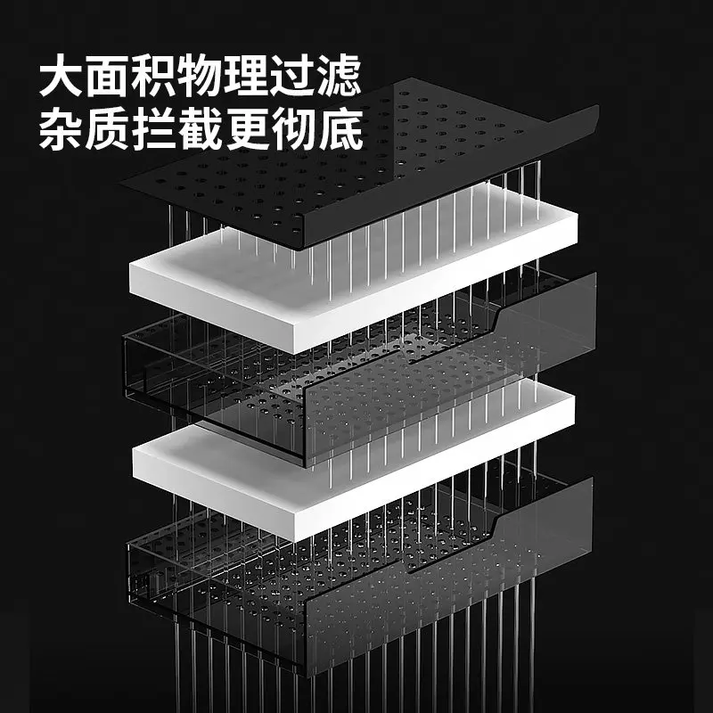 Yjq rock slab square tank ecological fish tank living room self-circulation water-free home landscaping  bottom filter aquarium