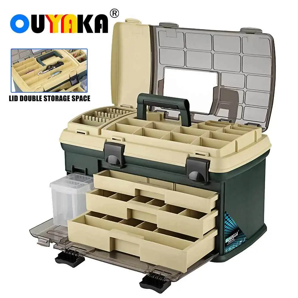 

High-Quality Multi-storey Super Big Fishing Box Plastic Accessories Tackle Container Multifunction Compartments Fish Equipment