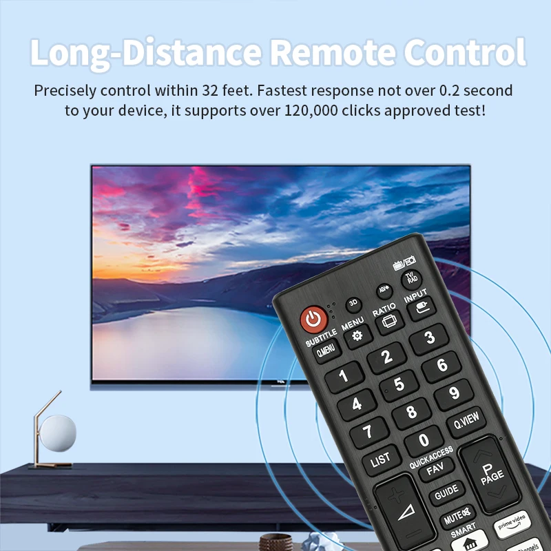 جهاز تحكم عن بعد عالمي للتلفزيون الذكي Ultra HD LED LCD HDTV 3D 4K وحدة تحكم بديلة مع أفلام NETFLIX PrimeVideo #4