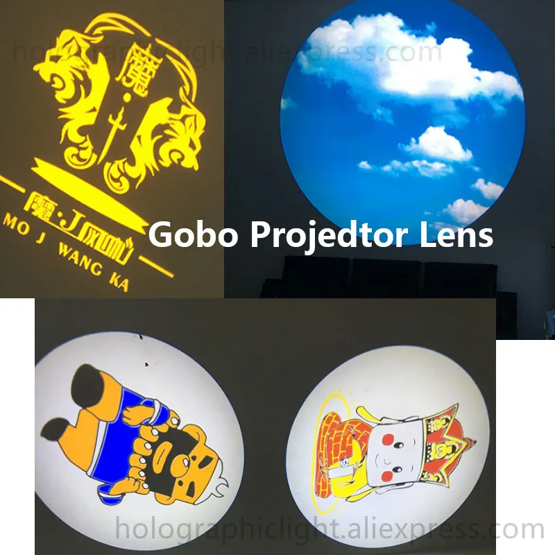 37mm/53mm Custom Lens Logo Projector Pattern Glass Lens Replacement Gobo Lens Customized Projector Lenses Multi-color Gobo Card