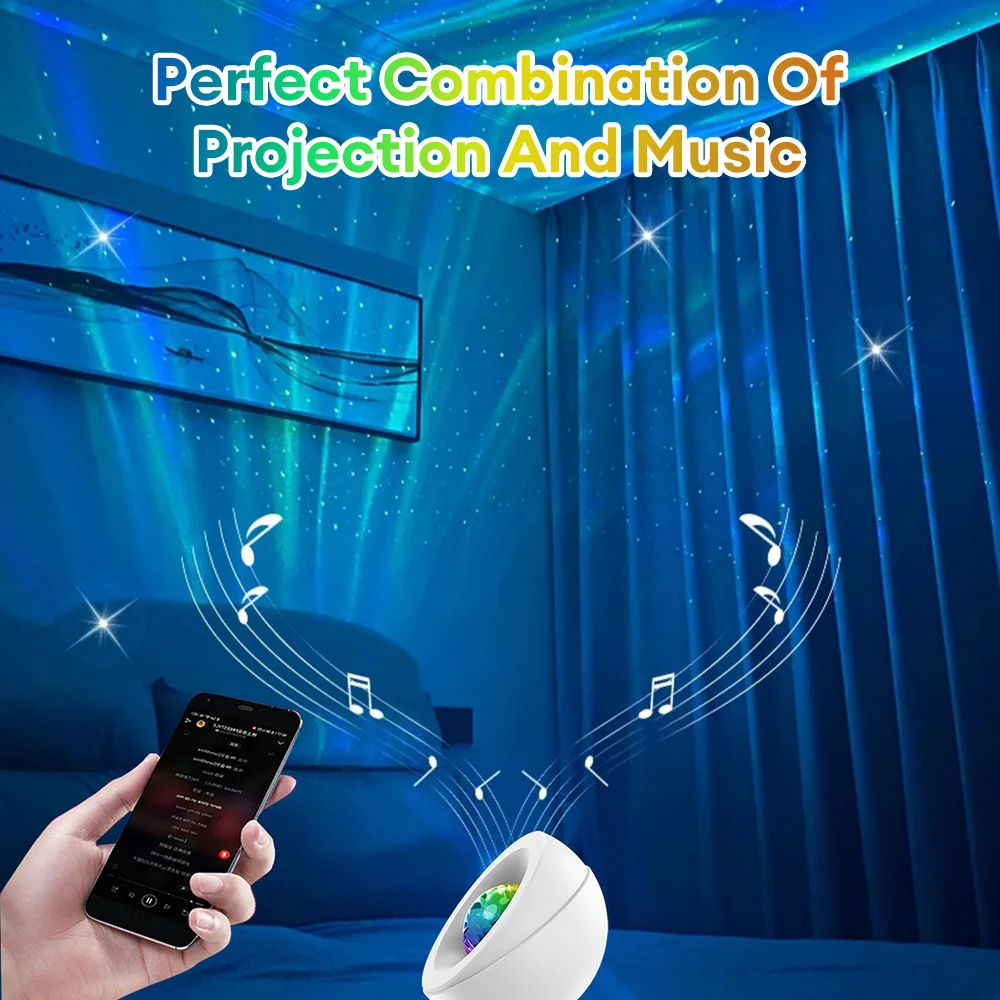 Imagem -04 - Led Night Light Projetor Starry Sky Star Galaxy Night Light Wave Projetor Bluetooth App Remoto Night Light Presente de Aniversário