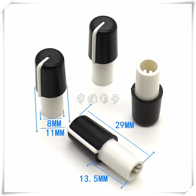 5PCS 11×29MM Plastic Knob Cap Half Shaft Potentiometer Knob Cap D Handle Coding Switch Cap Power Amplifier Volume Cap