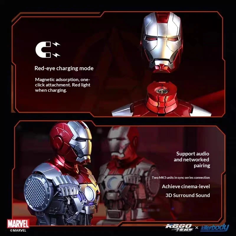Marvel Hero Iron Man MK5 Helmet Interactive Collectible Toy For Boys Anime Game Cosplay Costume Accessories Figures Decoration