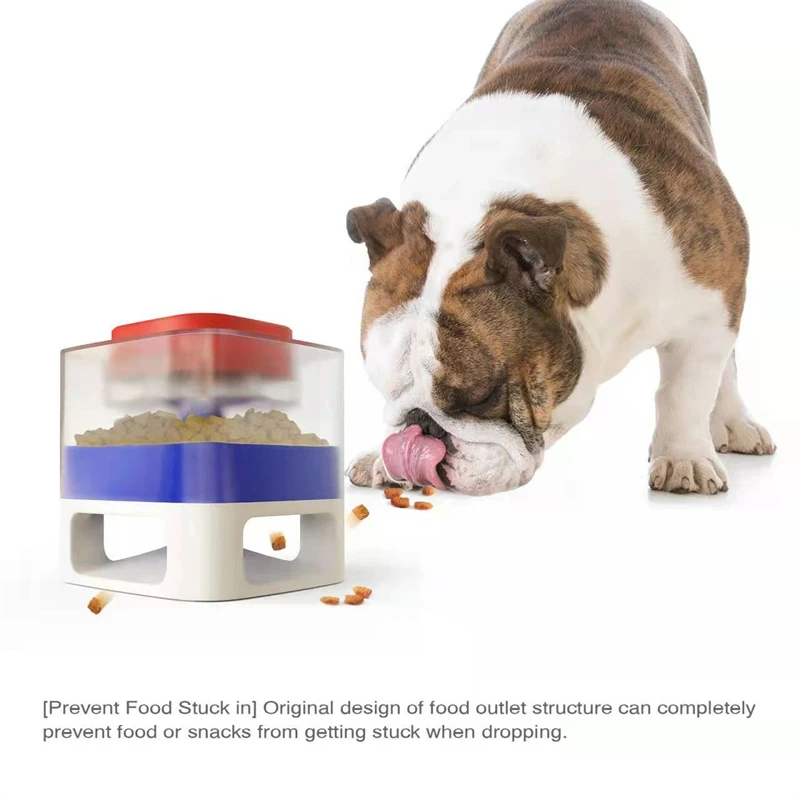 Dog Slow Feeder Automatic Food Dispenser Anti-slip Square Transparent Visible Food Storage Box Interactive Dog Toys Pet Supplies