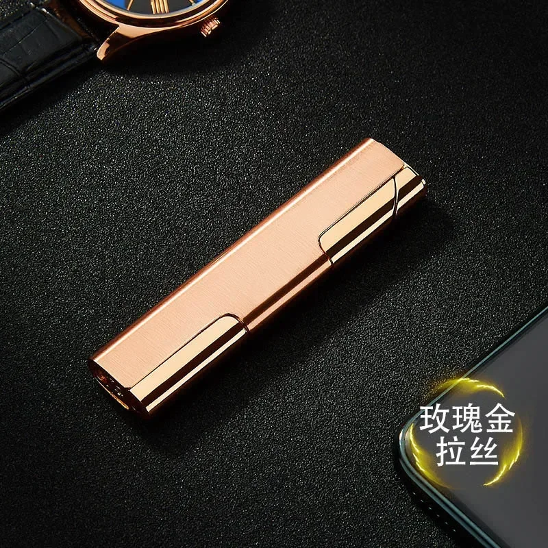 Cool Fashion Butane Windproof Metal Lighter Simple Portable Lighter Cigarette Cigar Accessories Men\'s Gift Outdoor Camping Tool