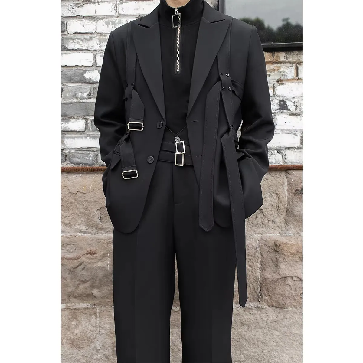 S-6XL novo 2026 roupas masculinas femininas caminhada mostrar personalidade original ruffian shuai frito rua solto terno amantes plus size costomes