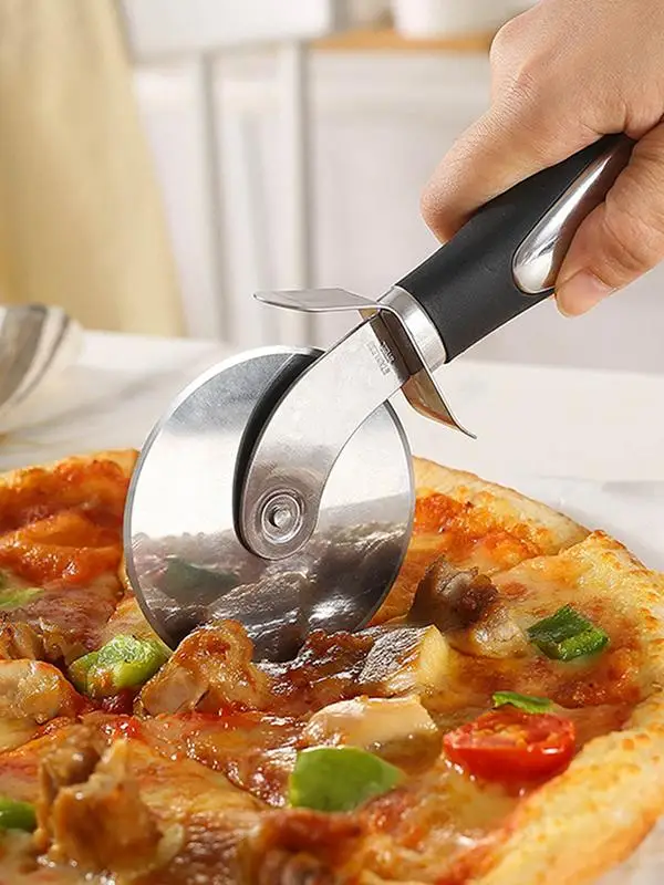 

Pizza Cutter Wheel Round Pizza Divider And Knife Pastry Large Sharp Rust Resistant Cutter With Thumb Guard For Kitchen Tools