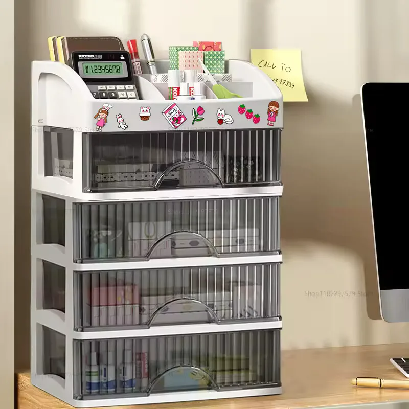 New Drawer Style Storage Box Transparent Jewelry Skin Care Products Storage Box High-capacity Desktop Clutter Dustproof Box