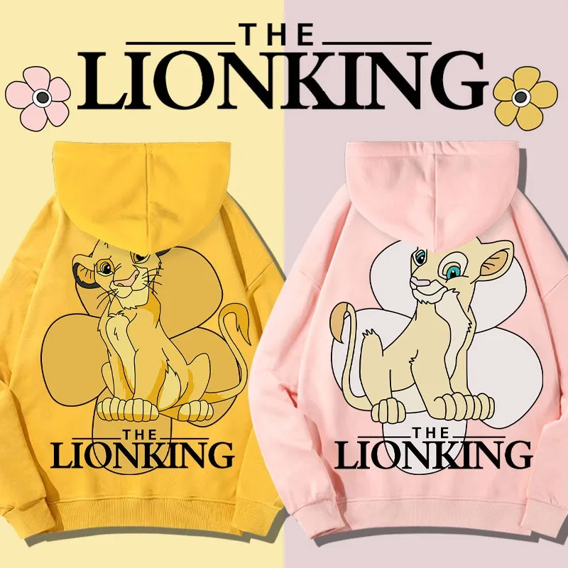 

Disney Lion United Name Hoodie Man Simba Nana Cartoon Print Couple With Loose Hooded Clothes Go With Everything