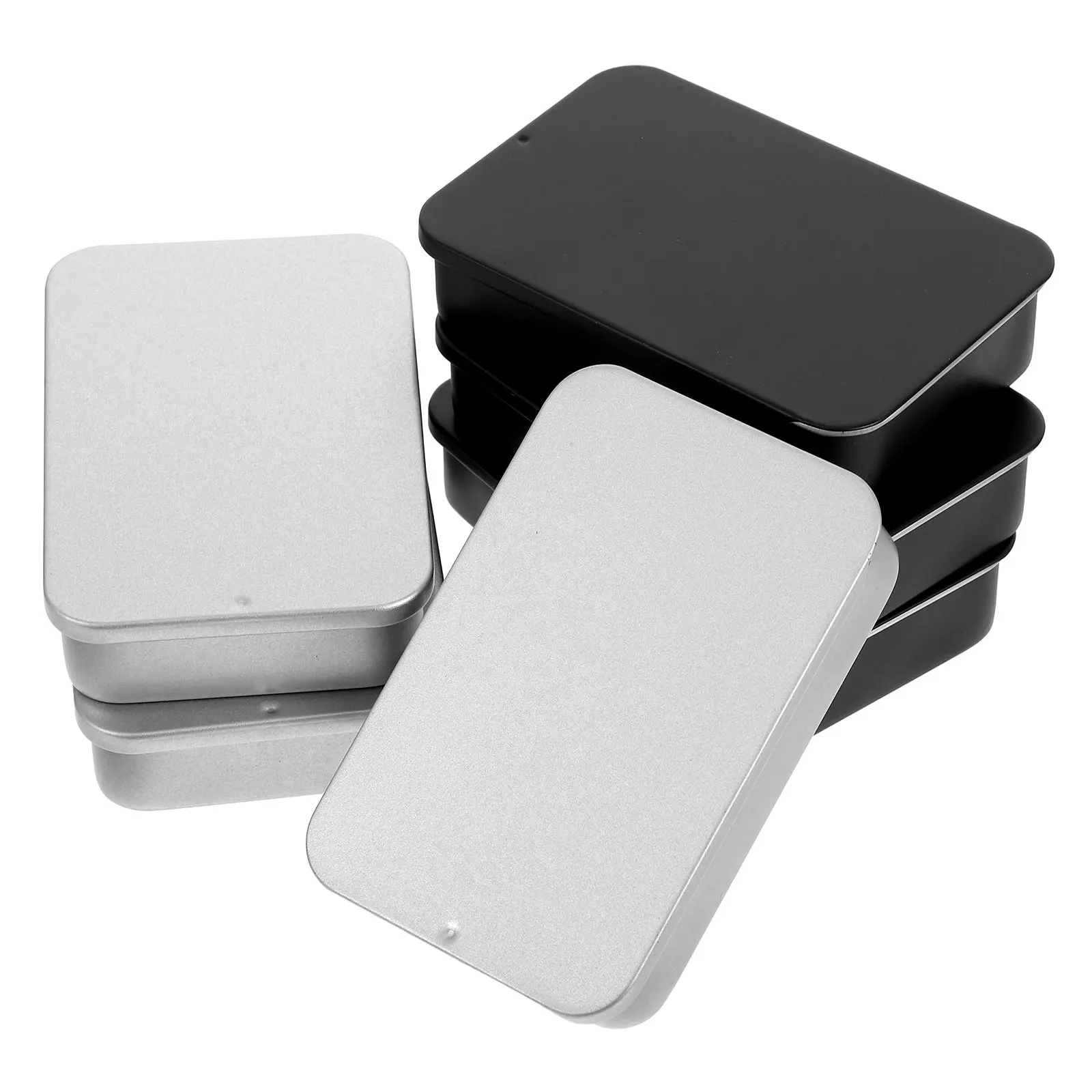 6Pcs Metal Push Pull Card Holder Box Credit Id Business Card Compact Storage Organizer Metal Storage Box Flosser Pick Dispenser