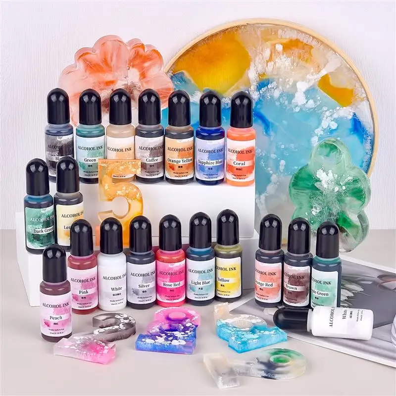 10ml/Bottle Epoxy Resin Pigment Liquid Colorant Dye Diffusion Water-Soluble Color DIY Jewelry Epoxy Resin Making Handicrafts