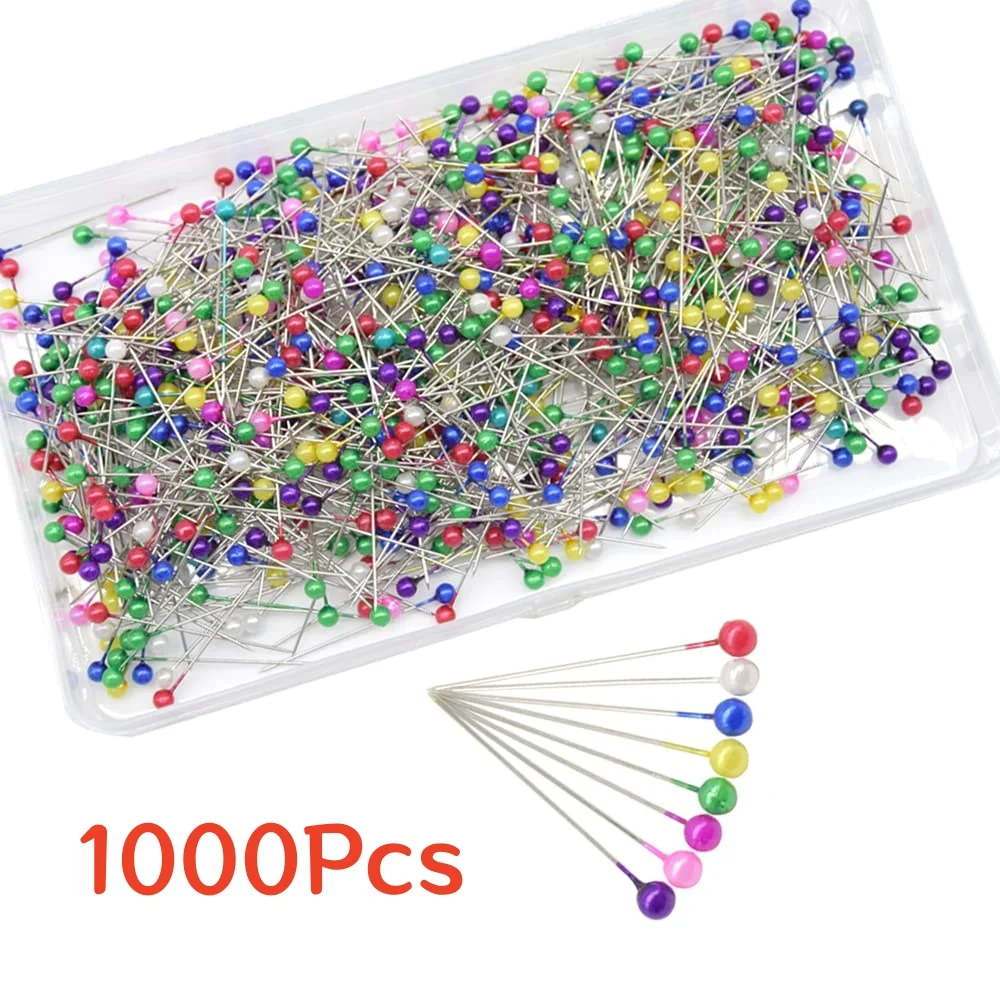 

1000pcs Sewing Pins Straight Pin 38mm Pearlized Ball Head Quilting Pins For DIY Crafts Sewing Fabric Sewing Tools